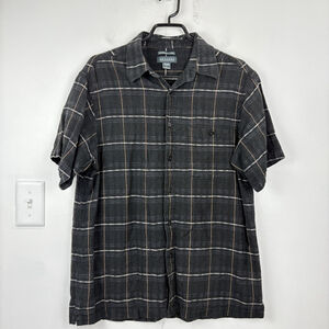 Methode Washable Linen Plaid Button-Up Polo Shirt